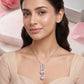 Blush Pink Crystal Drop Adjustable Bracelet – Silver Plated CZ Leaf Edition